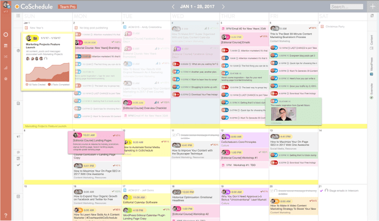 Marketing Projects in CoSchedule