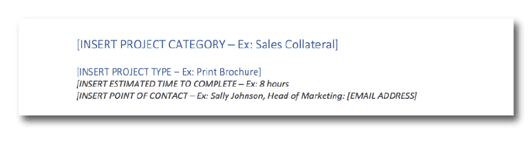 Marketing services catalog - category section.