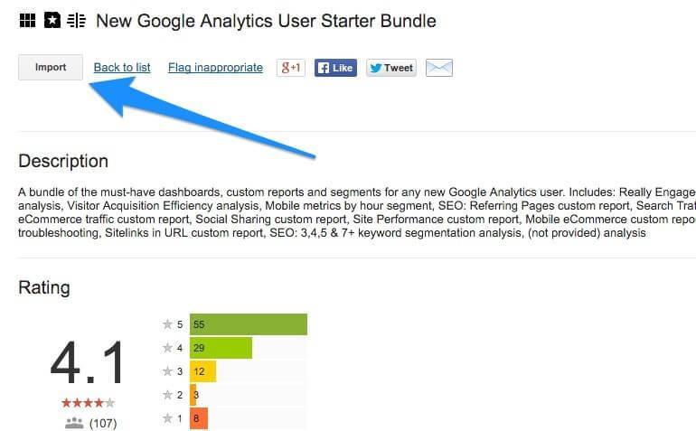 Google Analytics Solutions Gallery screenshot