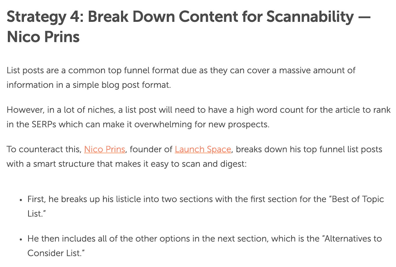 Break Down Content for Scannability - Nico Prins