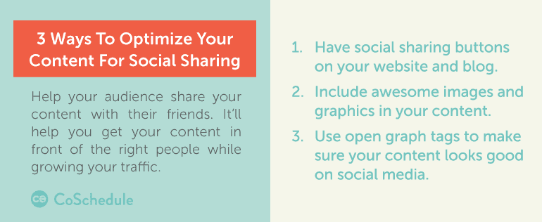 3 ways to optimize your content for social sharing (part of your content marketing promotion strategy)