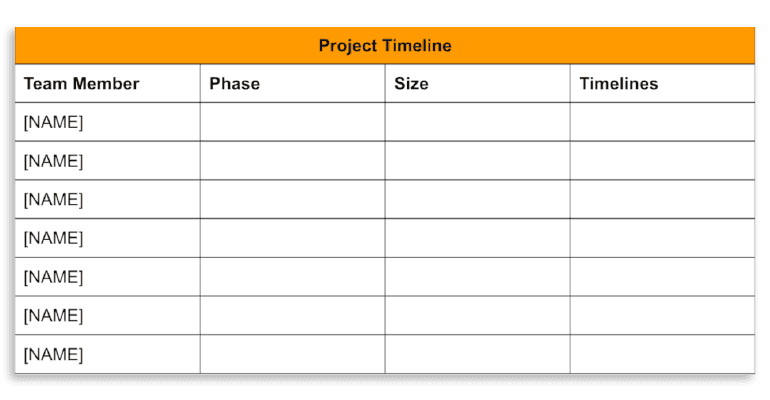 Project Timeline slide example