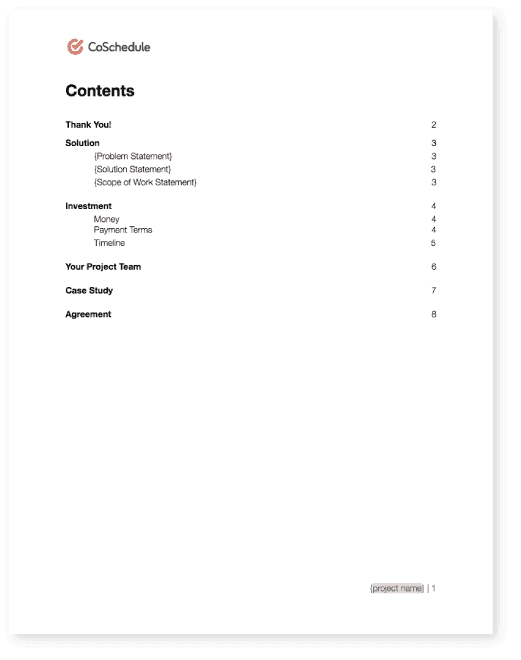 A look at the table of contents