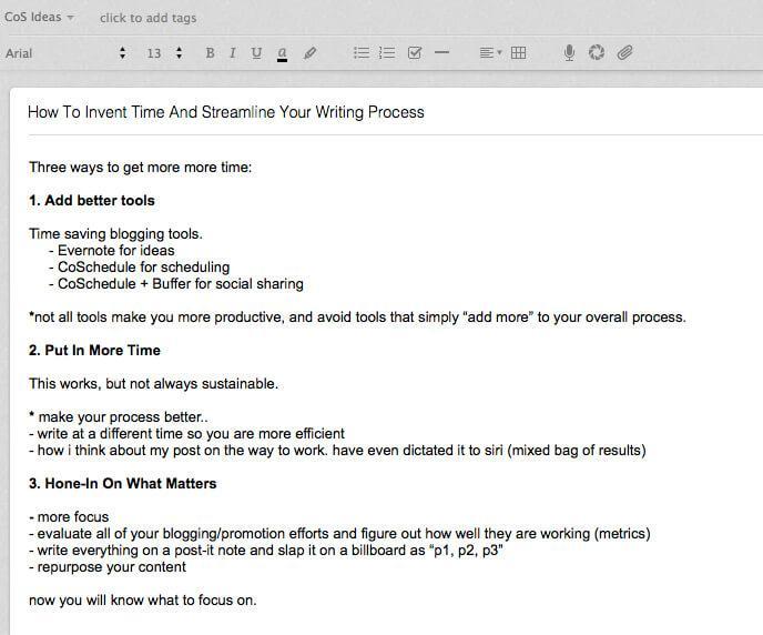 Save time blogging with Evernote