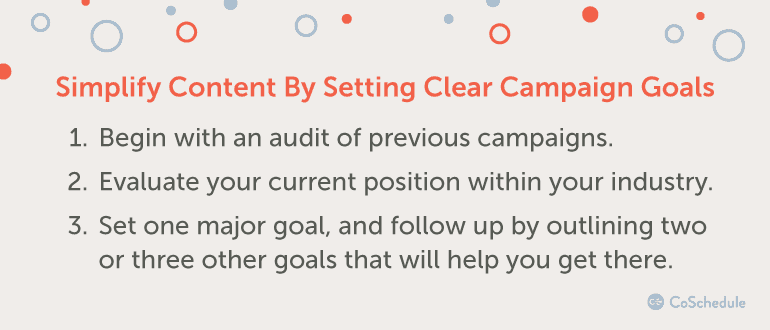 Simplify Content By Setting Clear Campaign Goals