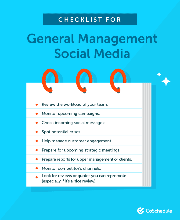 Checklist for General Social Media Management