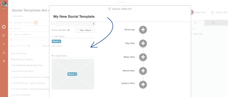 2nd step to creating a social template