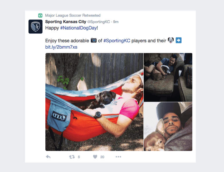 Example of adding emoji's to Twitter copy from Sporting Kansas City
