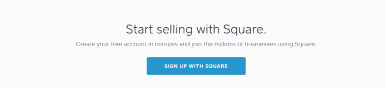 Example of a call to action from Square