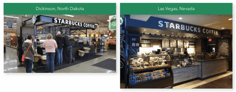 Examples of two Starbucks locations.