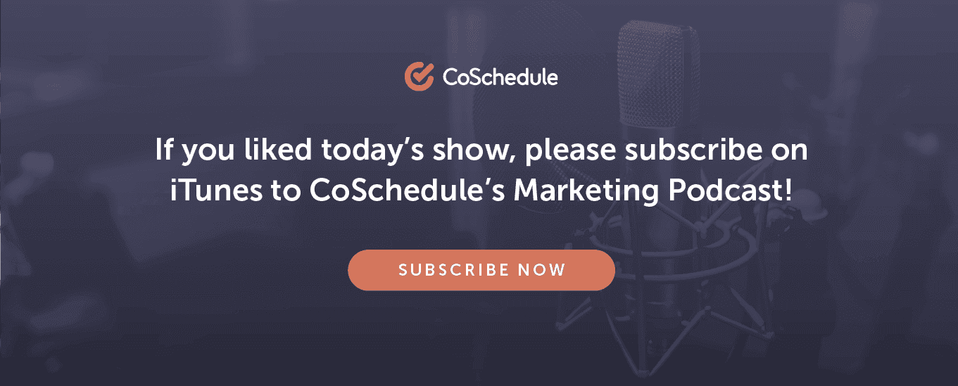 Prompt to subscribe to CoSchedule on iTunes