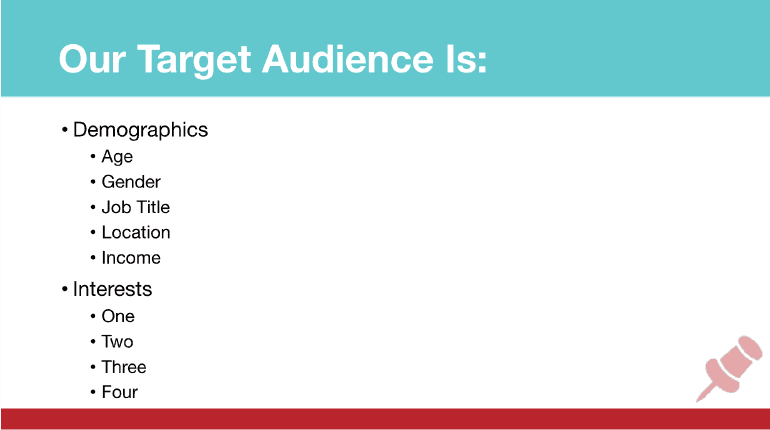 Pinterest Marketing Strategy Template: Target Audience Slide