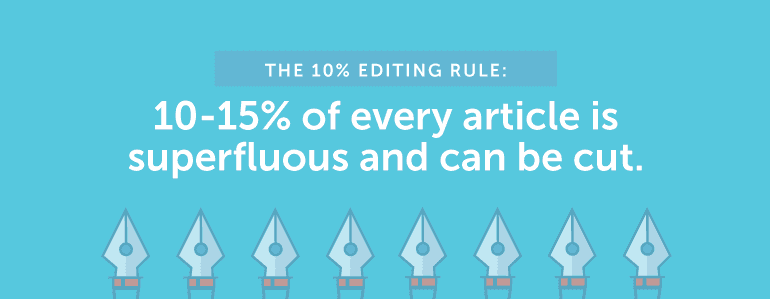 The 10% Editing Rule: 10%-15% of Every Article is Superfluous and Can Be Cut