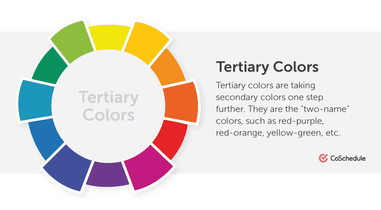 Tertiary colors are taking secondary colors one step further.