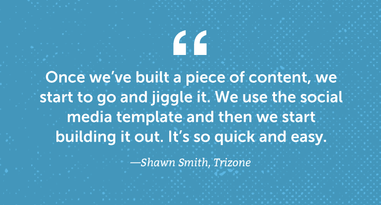 Once we've built a piece of content, we start to go and jiggle it ...