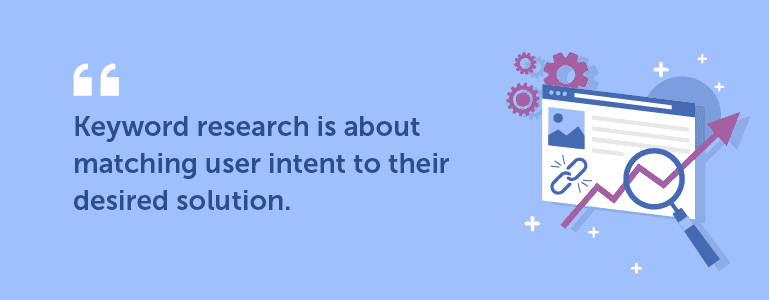 Keyword research is about mapping user intent to their desired solution.