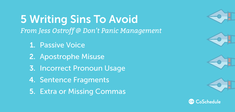 5 Writing Sins to Avoid