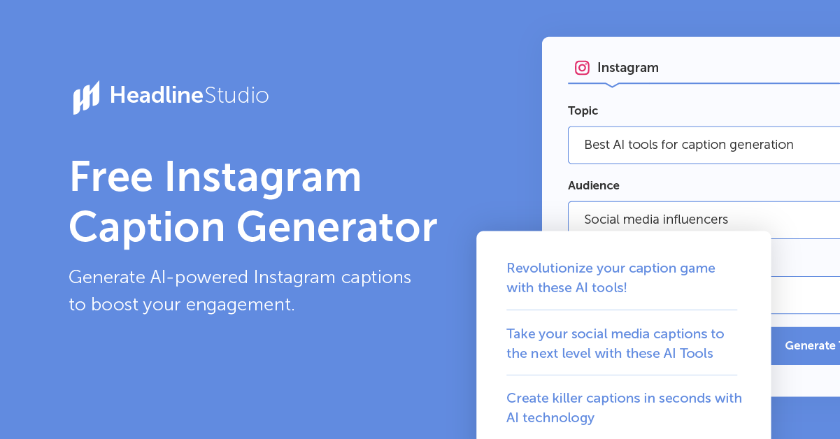 Free AIPowered Instagram Caption Generator