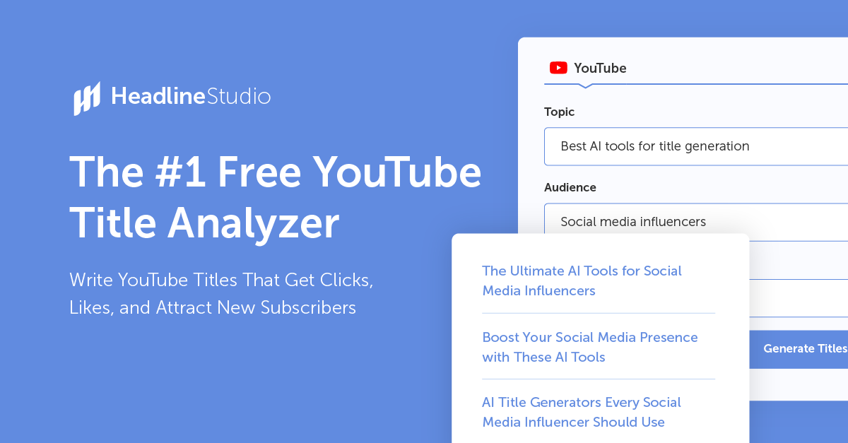 The 1 Free YouTube Title Analyzer